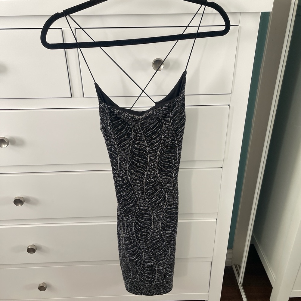 Elegant Black and Silver Women's Dress